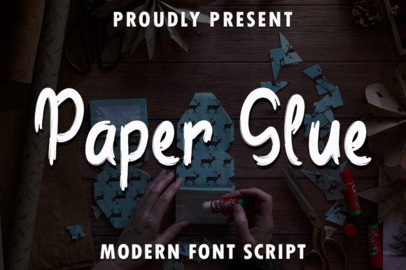 Paper Glue Font for Handmade Creations